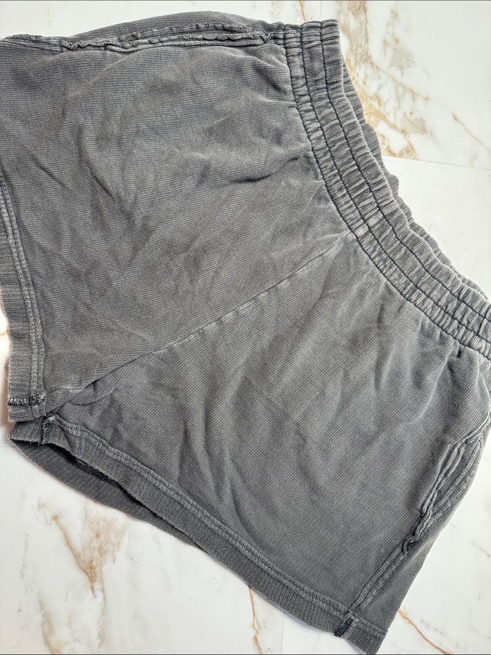 Aerie Ribbed Gray Pull On Lounge Shorts Sz L Comfy Dorm Ready Back to school